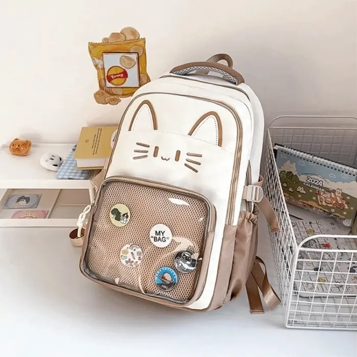 Kawaii Transparent Ita sac à dos grande capacité double bandoulière double sac à bandoulière bricola