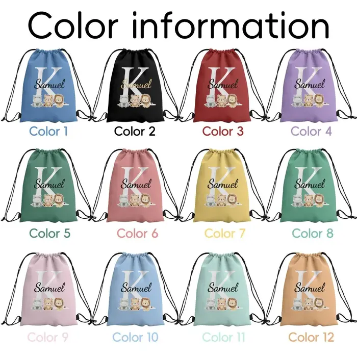 Sac à dos personnalisé durable - Sac à cordon avec initiales personnalisées