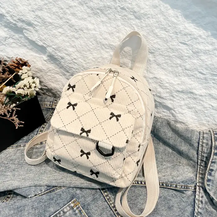 Sac à dos d'hiver pour femmes, sac à deux épaules de célébrité coréenne, imprimé nœud papillon, sac 