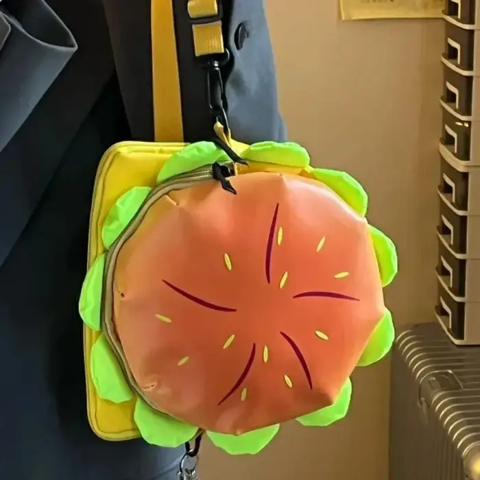PU élégant Hamburger sac à dos ordinateur portable stockage fermeture éclair