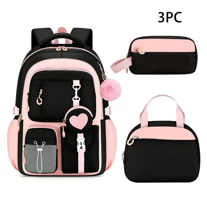 Sacs d'école pour enfants pour adolescentes ensemble cartable Kawaii école primaire 3 pièces sac à dos de lycée