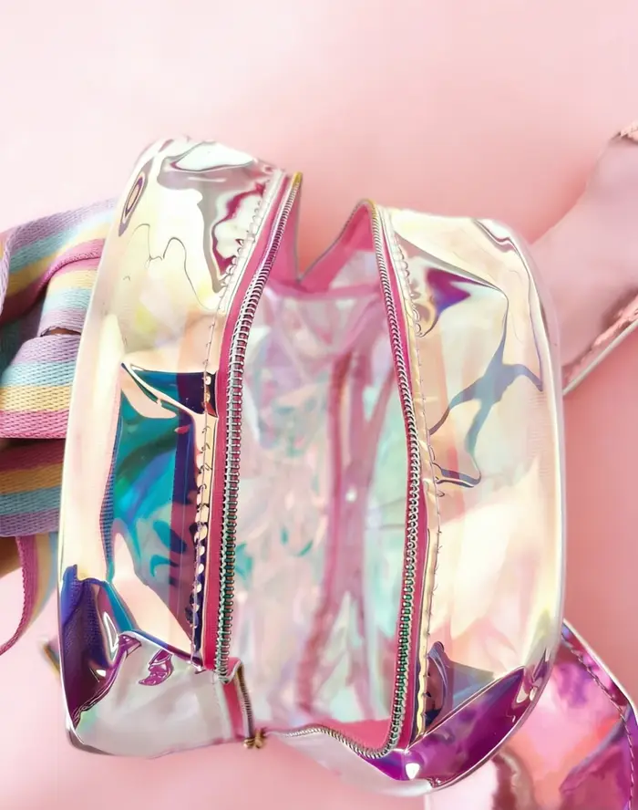 Sac à dos tendance pour filles, design papillon laser, mochila pour enfants
