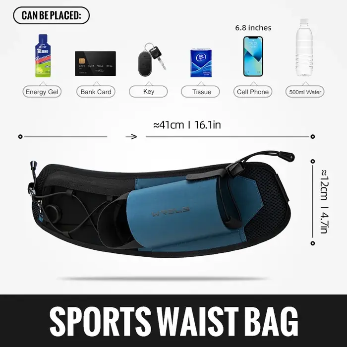 Sac banane de sport WRELS pour bouteille d'eau, sac de taille léger pour la course, sac ceinture d'h