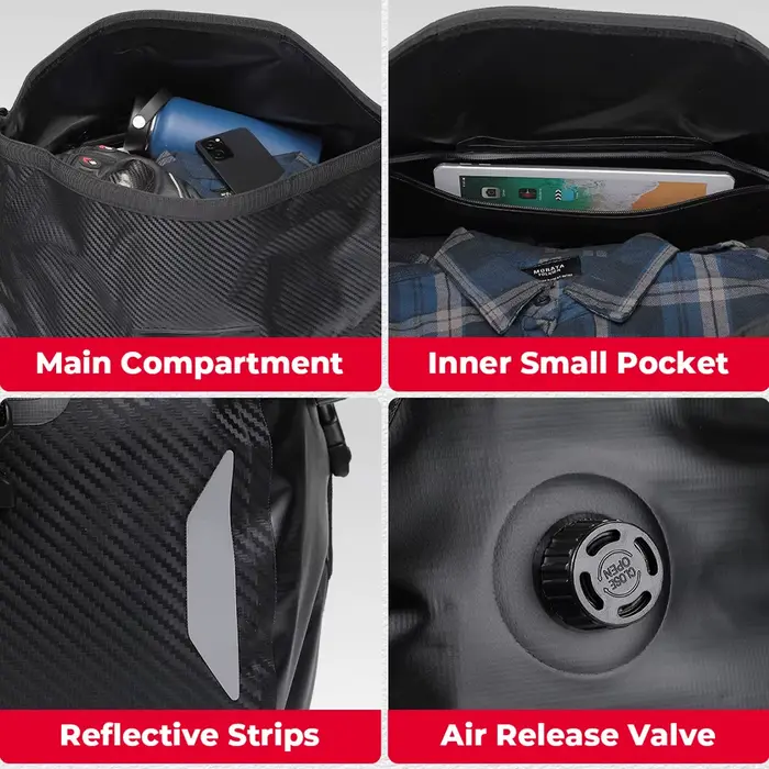 Sac arrière étanche pour moto