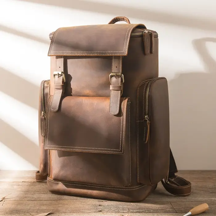 Sac à dos en cuir vintage pour homme