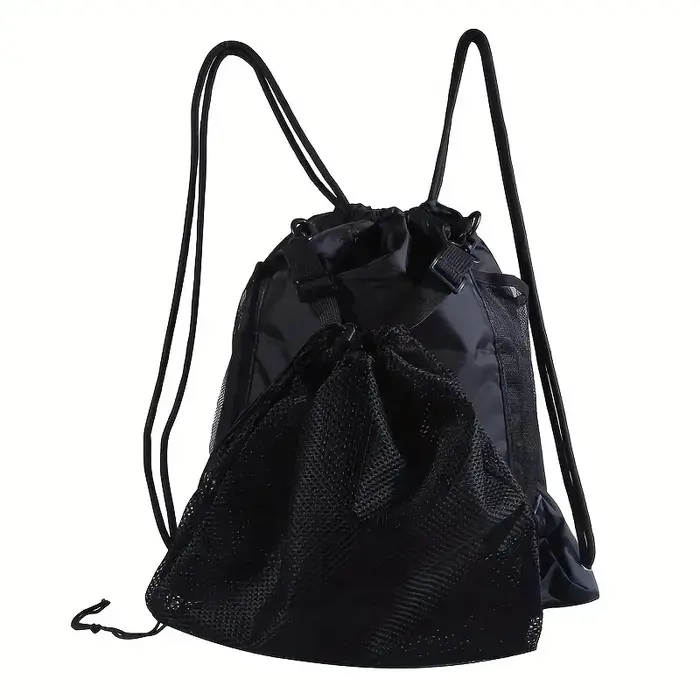 Sac à dos portable à cordon de serrage en maille pour ballons de basketball
