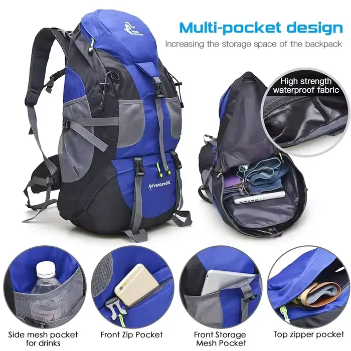 Sac à dos de randonnée en plein air de 50 L pour le camping