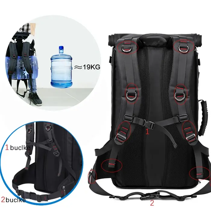 KAKA 50L étanche voyage sac à dos hommes femmes multifonction 17.3 sacs à dos d'ordinateur portable mâle extérieur sac à bagages mochilas meilleure qualité