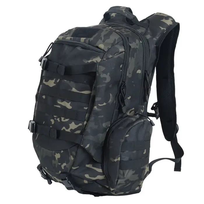 Sac à dos de randonnée et de camping extérieur 45L grande capacité, sac à dos tactique camouflage pl