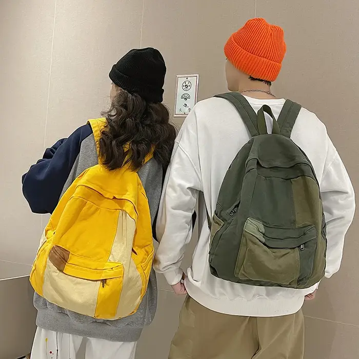 Sac à dos en toile à panneaux pour femmes, sacs de livre de voyage Kawaii pour filles, sacs à dos pour ordinateur portable imprimés Lady, sac à dos de voyage mignon, cartable