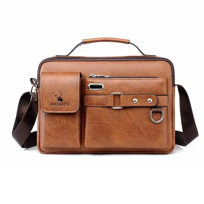 WEIXIER hommes sac à bandoulière hommes sacs à bandoulière en cuir PU sac à main capacité hommes sac