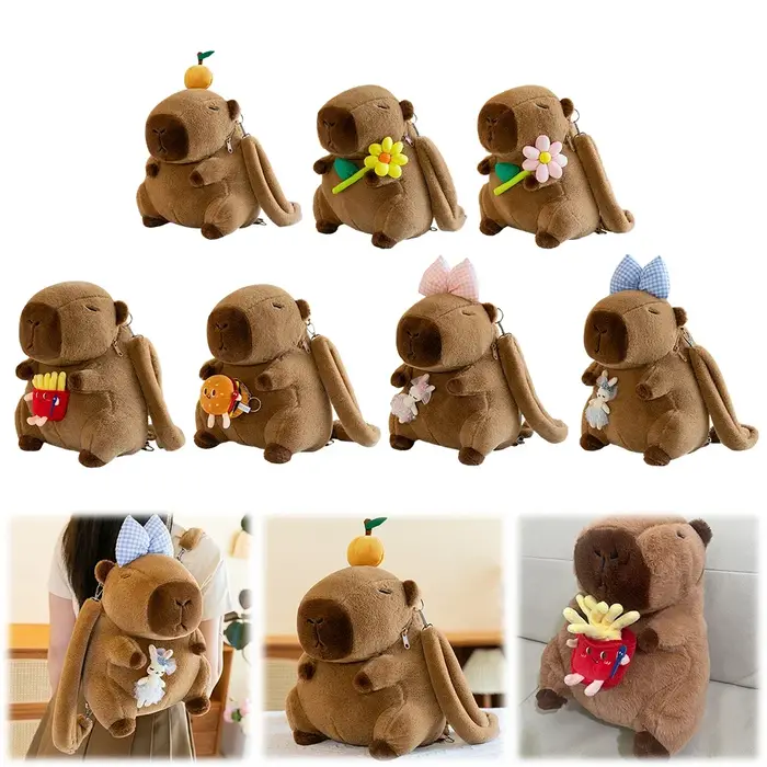 Mignon Capybara en peluche sac à dos drôle dessin animé