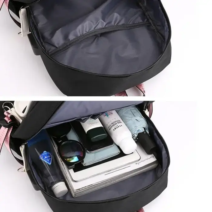 Style coréen lycée sac à dos pour adolescente mode noir blanc étudiant filles sac à dos cartable mignon livre sac