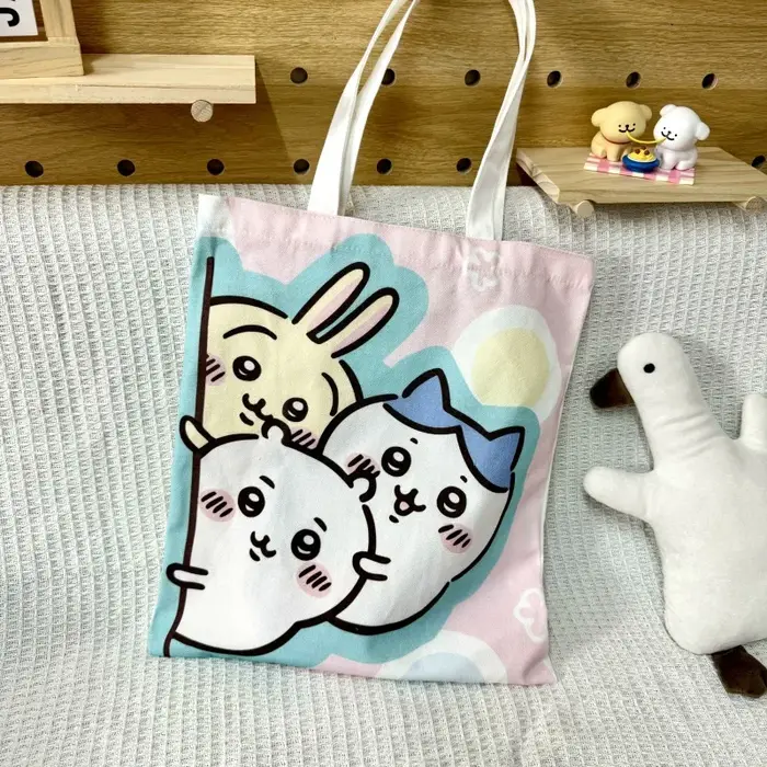 Sac en toile de dessin animé Chiikawa, sac à bandoulière de grande capacité, sac de shopping pour fe