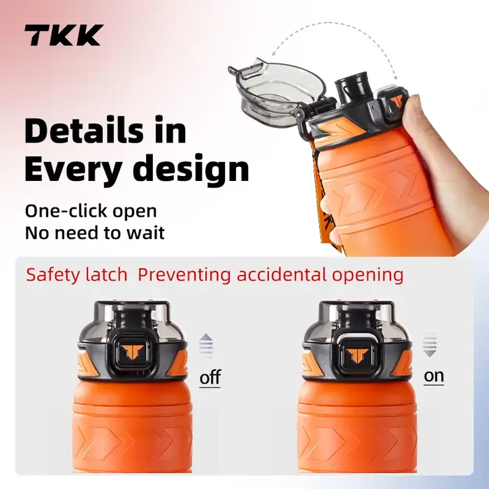 TKK 600/850/1000ml bouteille d'eau de sport Tritan sans BPA Portable anti-fuite en plastique verres en plein air Fitness dégradé bouilloire
