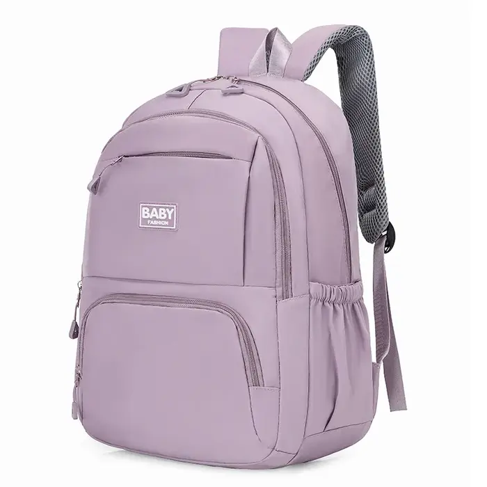 Sac à dos tendance de couleur unie pour étudiants