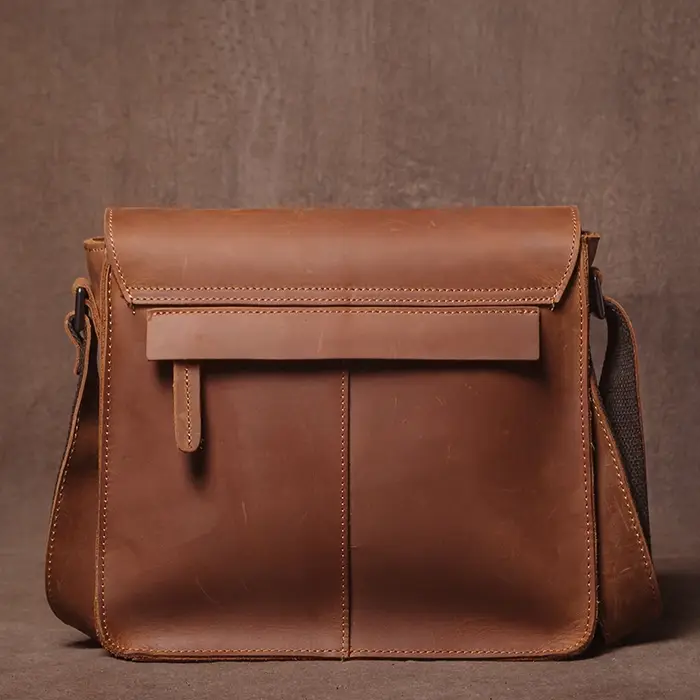GURO marque de luxe en cuir véritable sac à bandoulière hommes Crazy Horse peau de vache sac de mess