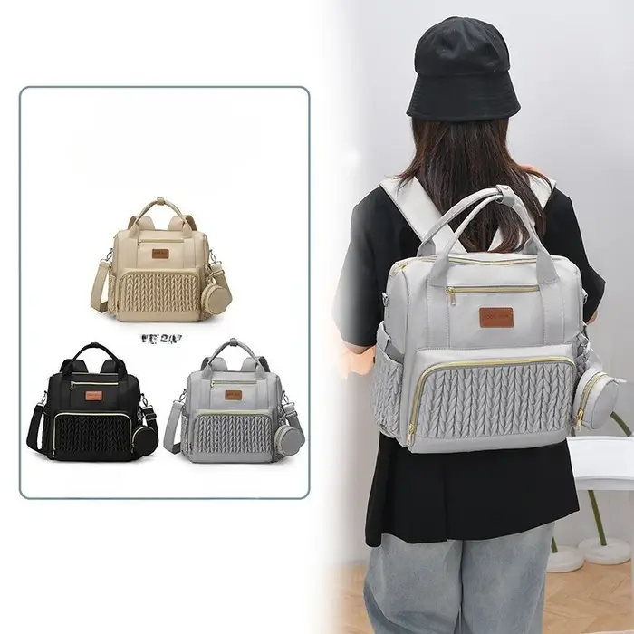 Sac à dos pour couches, sacs à langer multifonctionnels, sac à dos de voyage avec sangles pour poussette et étui pour sucette, unisexe et élégant