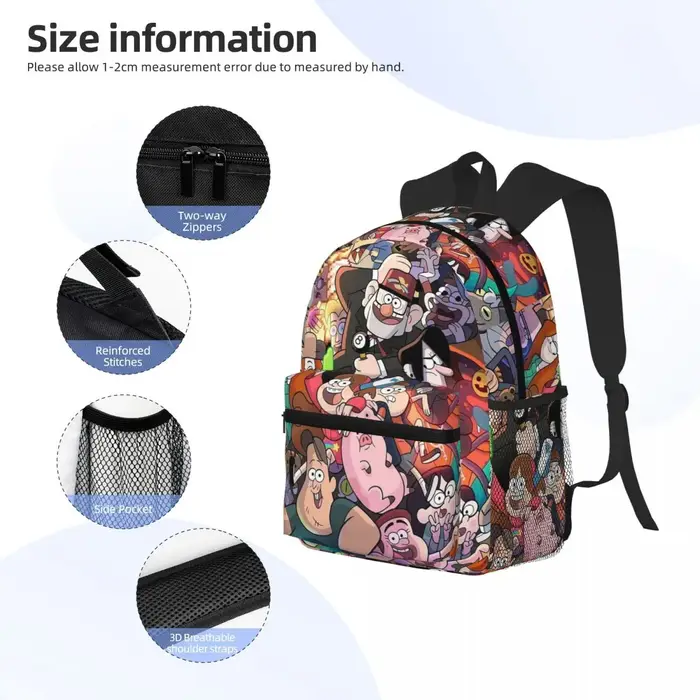 Gravitys Falls – sac à dos pour étudiants, sac d'école, randonnée, voyage, sac à dos pour garçons et filles, sac à bandoulière à la mode