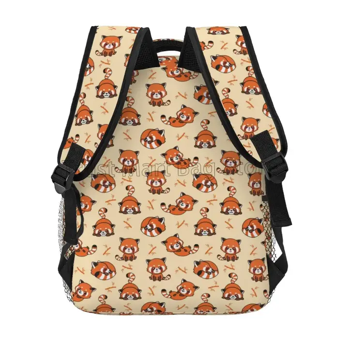 Sac à dos mignon Panda rouge raton laveur adultes sac d'école décontracté collège sac voyage fermeture éclair Bookbag randonnée épaule sac à dos pour femmes hommes