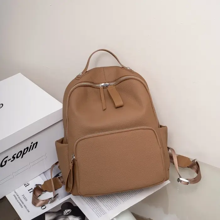 Grand Sac d'École en Cuir de Vache group pour Femme