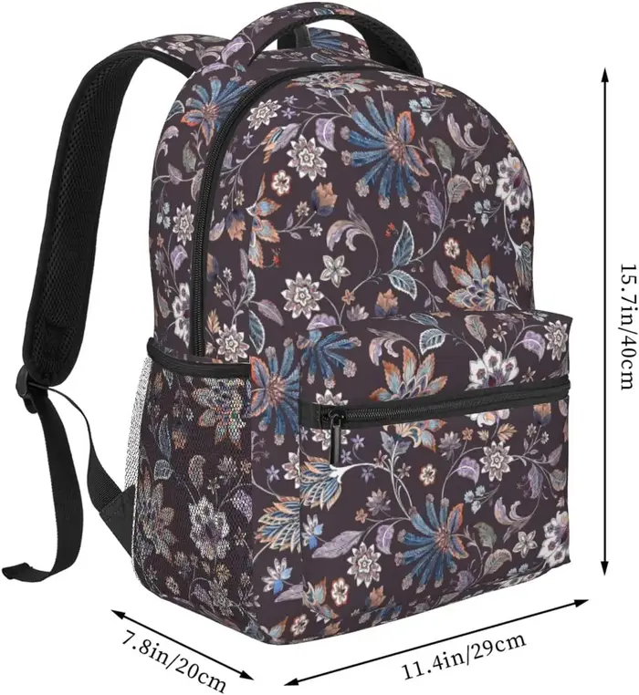 Sac à dos léger à fleurs ethniques pour ordinateur portable pour hommes et femmes
