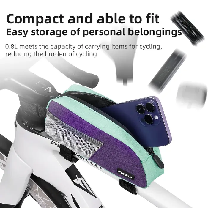 ESLNF Sacoche de vélo imperméable rétro patchwork pour tube supérieur