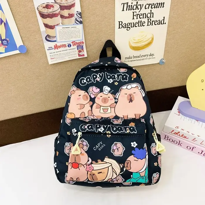 Mignon Capybara sac à dos pour filles garçons étudiant adolescent enfants sac à dos femmes