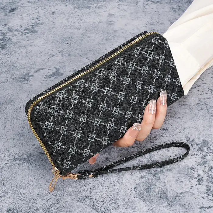 Nouvelle niche tendance européenne et américaine impression longue grande capacité portefeuille multifonctionnel pochette sac en gros