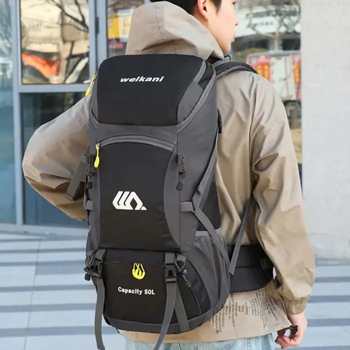Sac à dos de voyage grand format 50L pour homme, sac à bandoulière imperméable, sac de sport, sac de