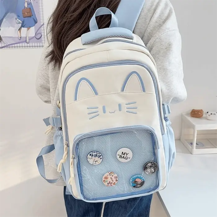 Kawaii Transparent Ita sac à dos grande capacité double bandoulière double sac à bandoulière bricola