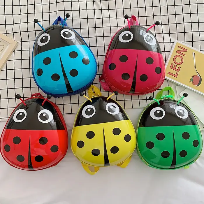 Sac à dos adorable en forme de coquille de coccinelle pour garçons et filles de maternelle