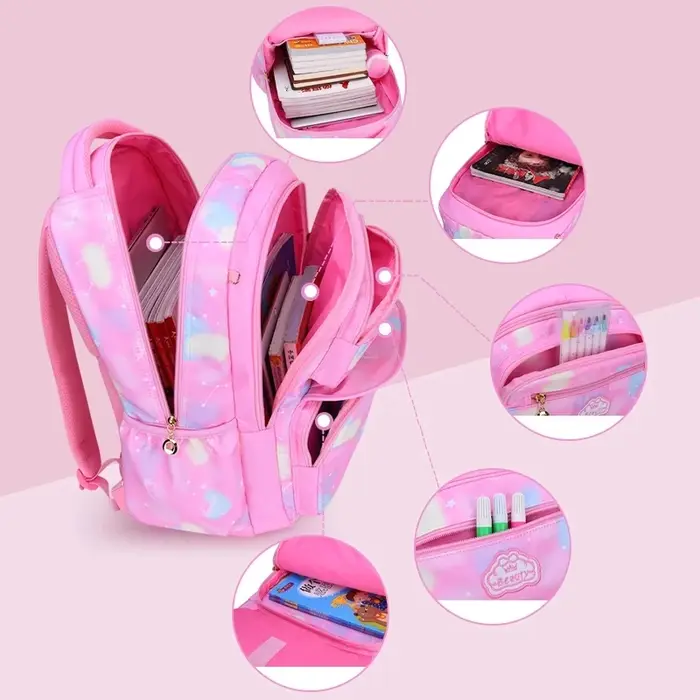 Fille enfants sac à dos sac d'école sac à dos rose pour enfant