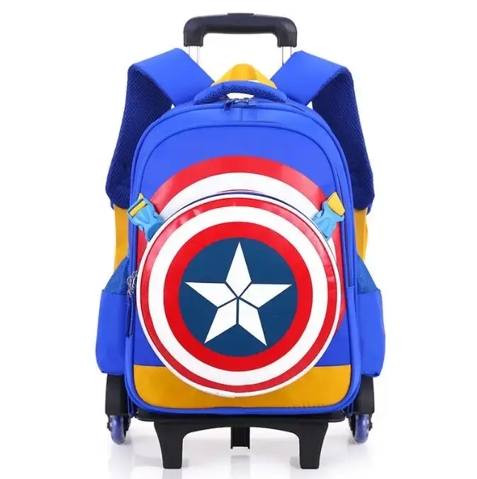 Sac de chariot d'école pour enfants pour garçons sac à dos à roulettes