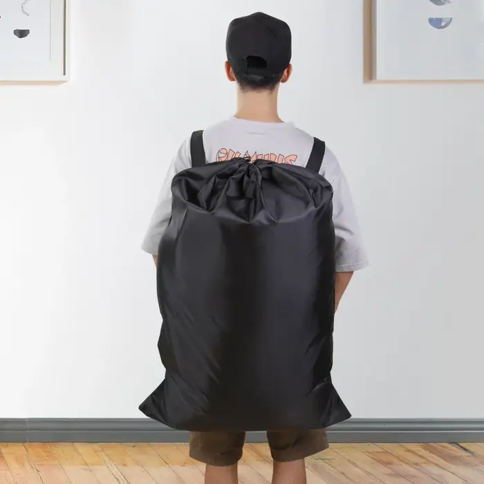 Grand sac à linge robuste en polyester avec cordon de serrage pour l'école
