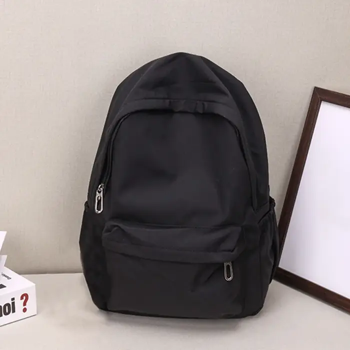Femmes cartable étanche grande capacité école sac à dos lisse fermeture éclair couleur unie adolescents fille sac à dos décontracté sac étudiant approvisionnement