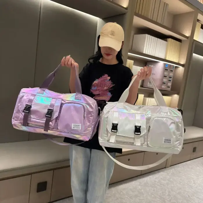 Sac polochon Glamour holographique – Espace et élégant