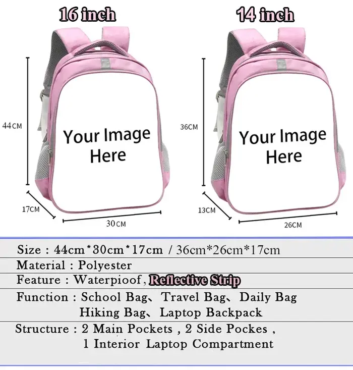 Personnalisez votre Image Logo nom sac à dos 14 pouces dessin animé maternelle sacs à dos garçons filles enfants
