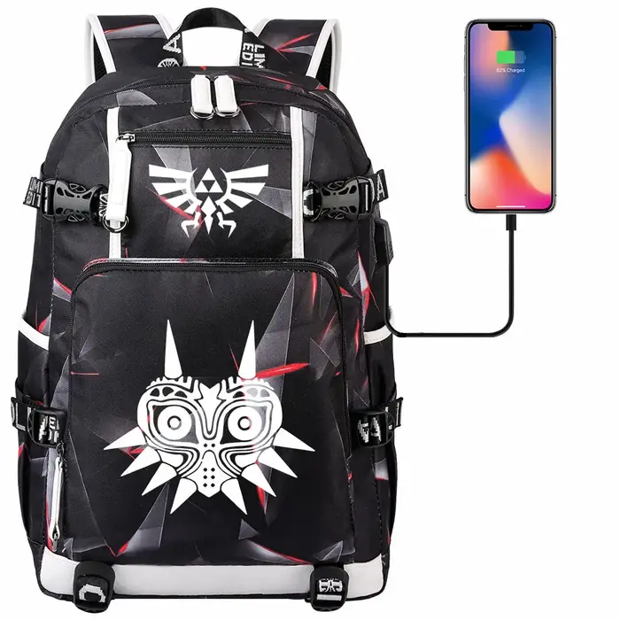 Zeldas Mochila USB grande capacité étudiant cartables femmes hommes ordinateur portable voyage sac à