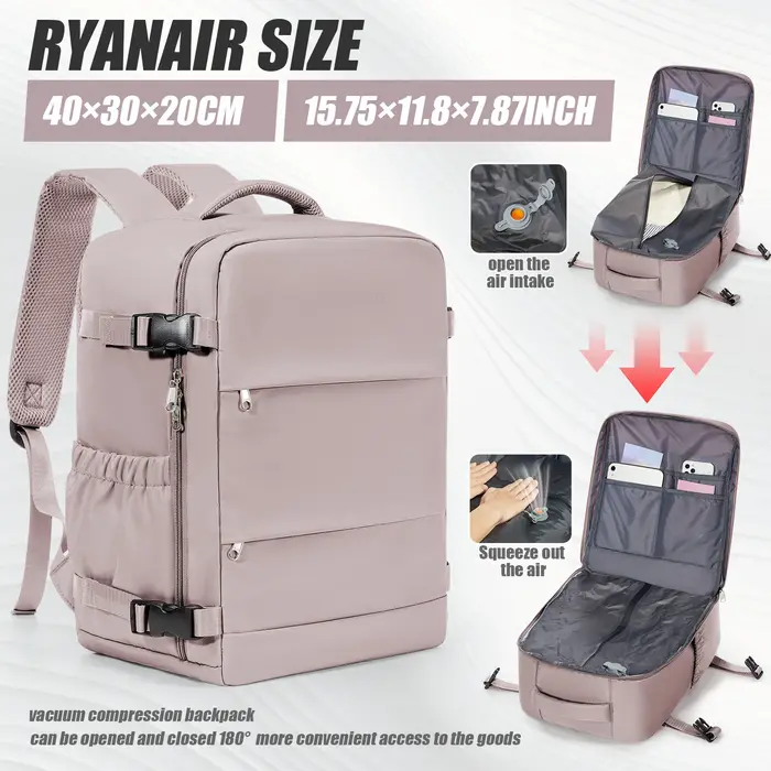 Sac à dos de compression sous vide Ryanair 40x30x20 Sac à dos de voyage EasyJet Wizzair Sac de cabine 15