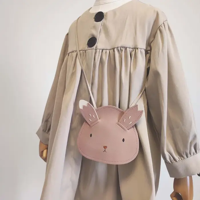 Sac à Dos en Cuir PU avec Lapin de Dessin Animé pour Enfant