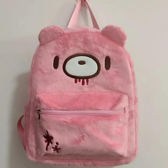 Sac à dos ours rose sang de dessin animé