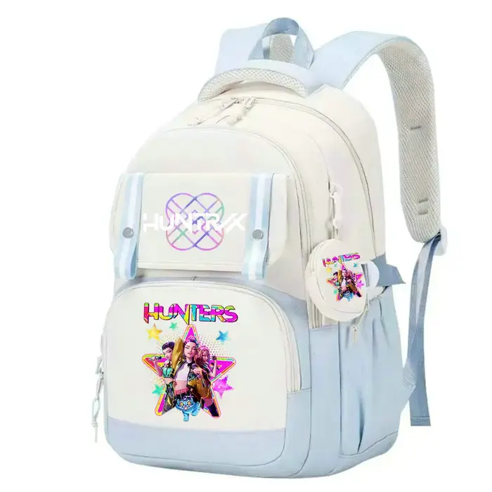 Sacs d'école noirs tendance pour garçons et filles, sac à dos KPop Demon Hunters, sac à dos pour la