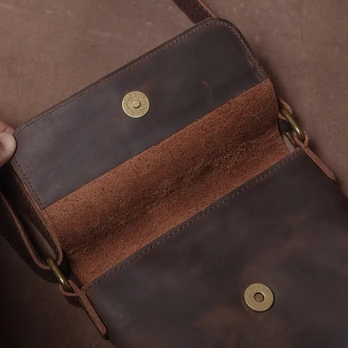 GURO-Sac à Bandoulière en Cuir group pour Homme, Haute Qualité, Élingue, Cheval, Peau de Vache, Mess