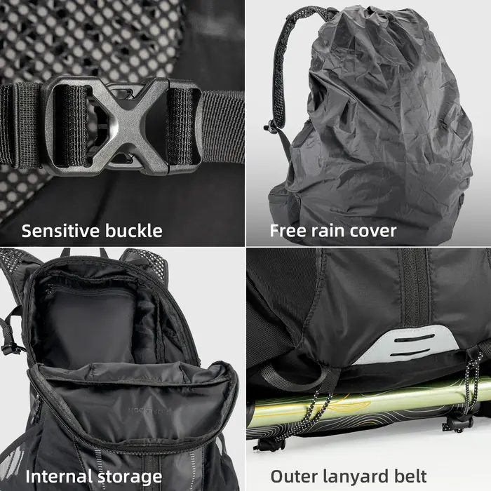 ROCKBROS Sac à dos imperméable extensible 19L grande capacité sac à dos tactique cyclisme randonnée trekking sports de plein air sac de voyage
