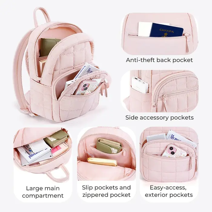 BAGSMART petits sacs à dos femmes mignon fille collège livre sac multi-fonction Mini sac à dos pour loisirs voyage Simple femme sac à dos