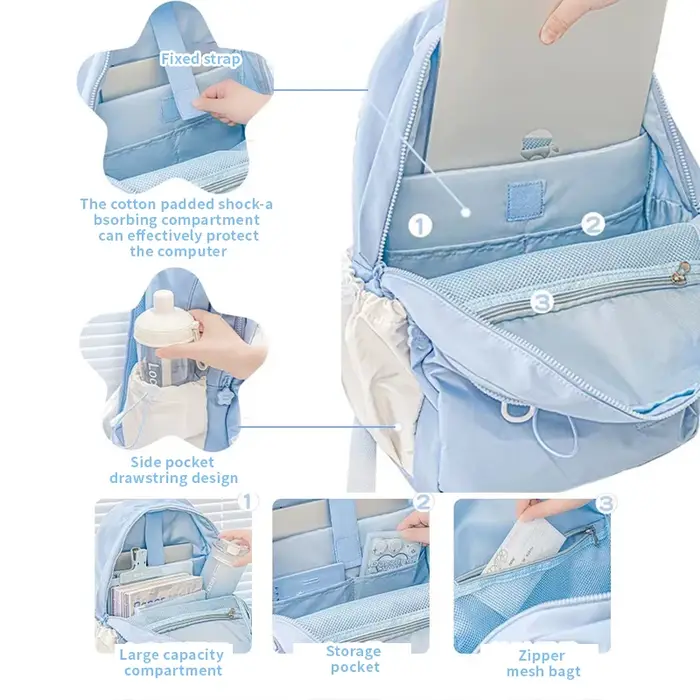 Sac à dos de style crème pour étudiants