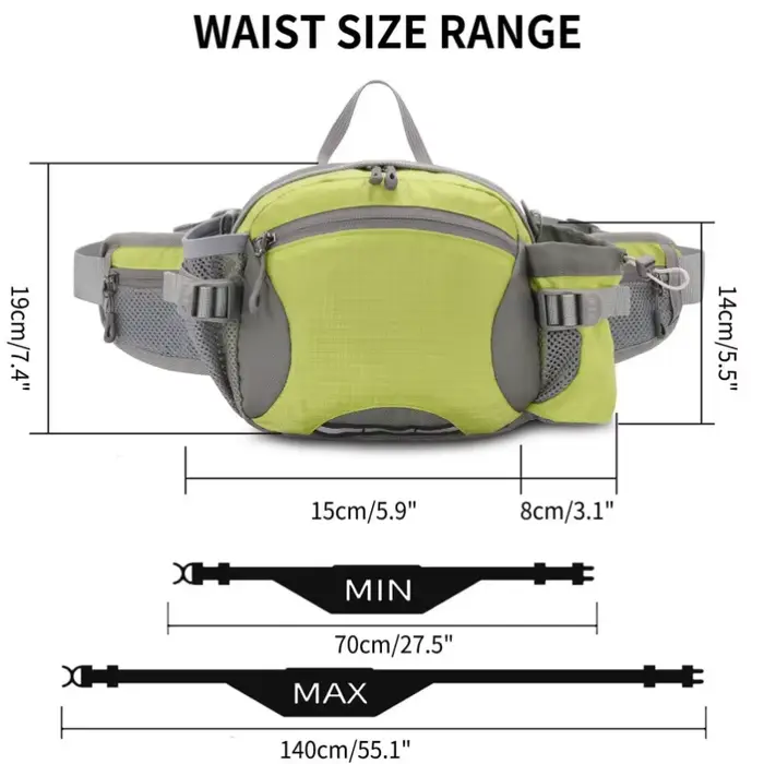 Sac de taille multifonctionnel pour la course à pied avec porte-bouteille