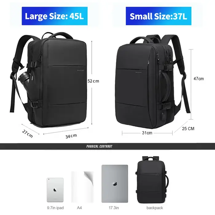 BANGE voyage sac à dos hommes affaires sac à dos école extensible USB sac grande capacité 17.3 ordinateur portable