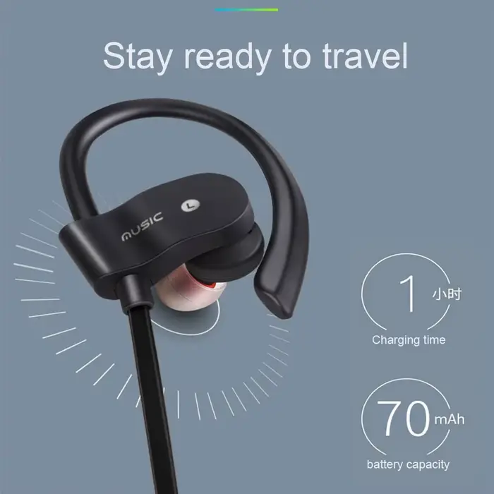 Écouteurs sans fil Bluetooth 4.1, casque d'écoute pour sport, course à pied, musique stéréo, Mini crochets d'oreille HIFI suspendus pour téléphone portable